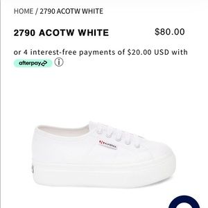 Superga Platform Sneakers - Size 37, White with Gum sole